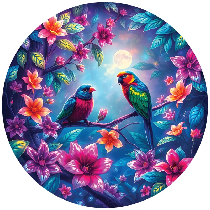 Rundes Puzzle - Les Oiseaux sur la Branche