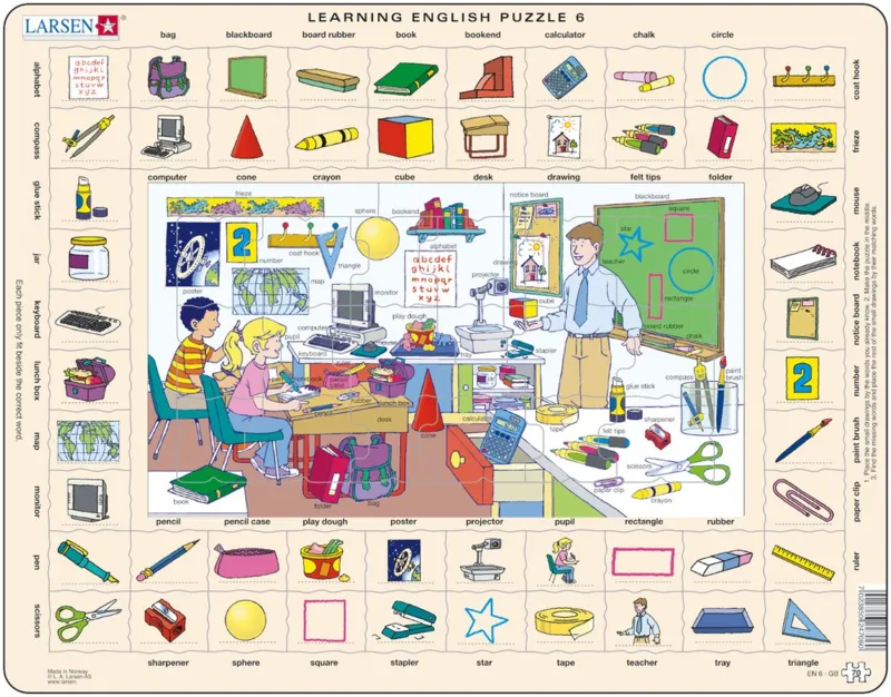 Rahmenpuzzle - Learning English 6: In der Schule
