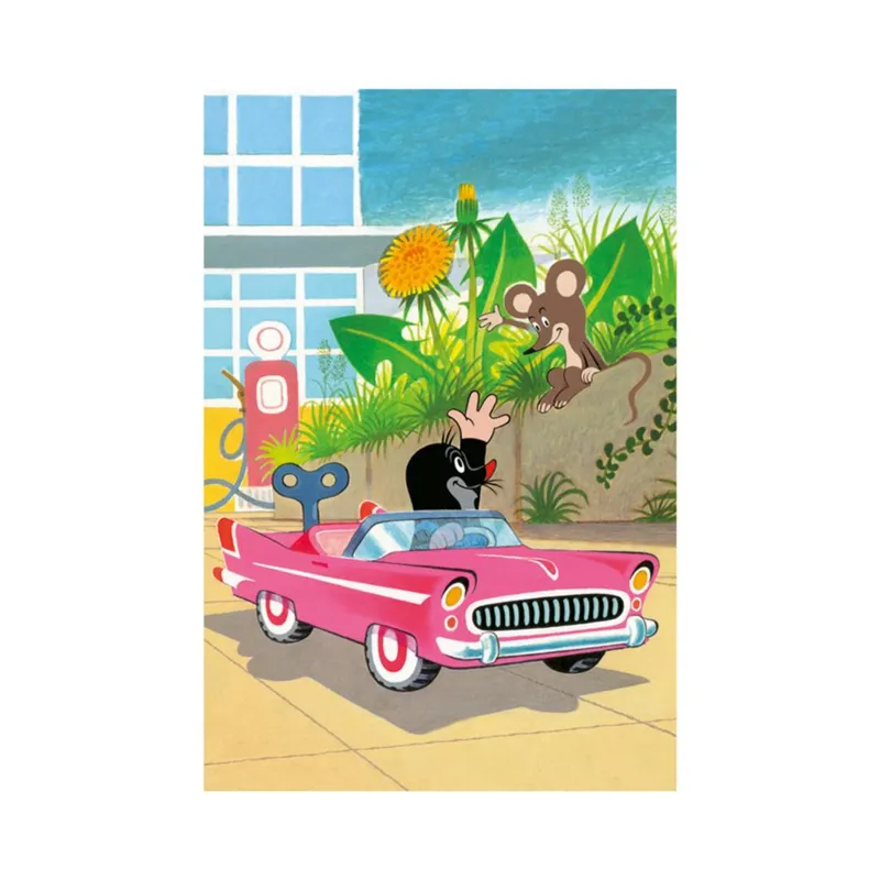 Mini-Puzzle - Der kleine Maulwurf : Rosa Auto