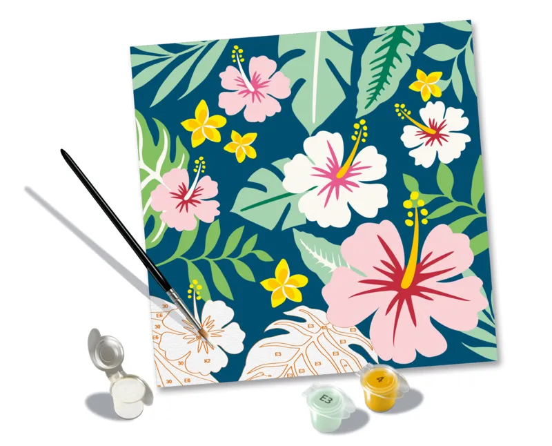 Malen nach Zahlen - CreArt - Exotische Blumen