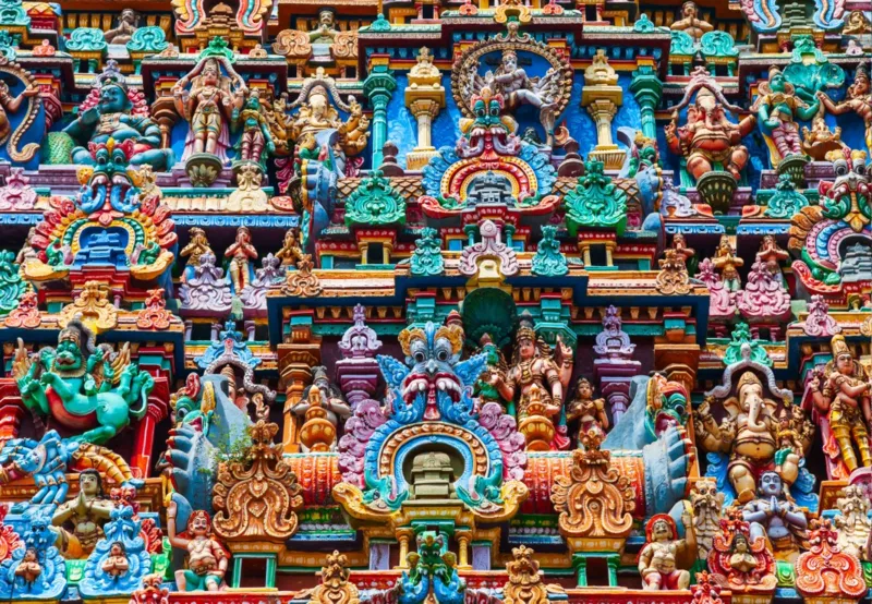 Dekor eines Hindu-Tempels – Indien