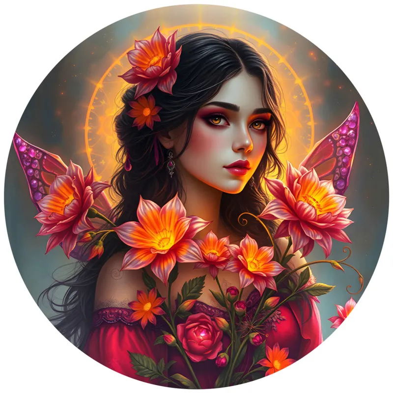 Rundes Puzzle - Mysterious Beauty