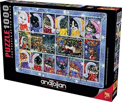 Christmas Cat Stamp Collection