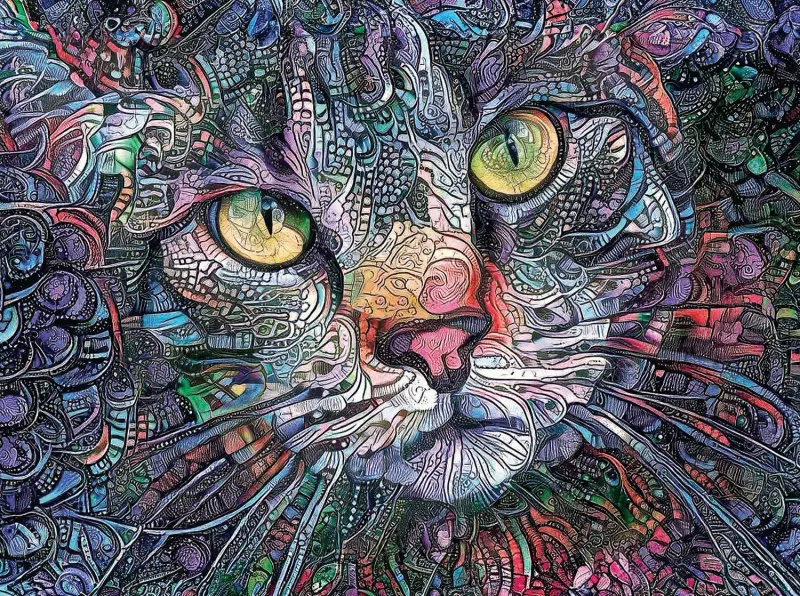 Psychedelische Katze