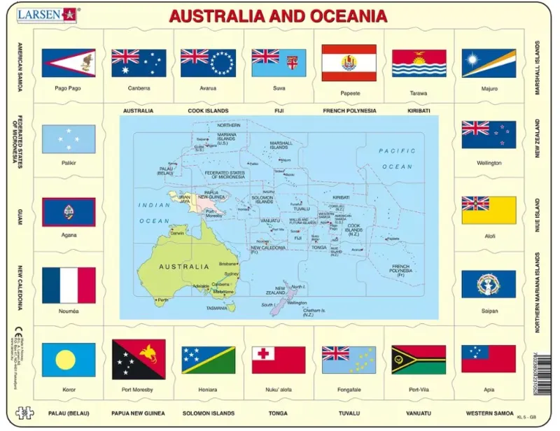 Rahmenpuzzle - Australien und Ozeanien (auf Englisch)