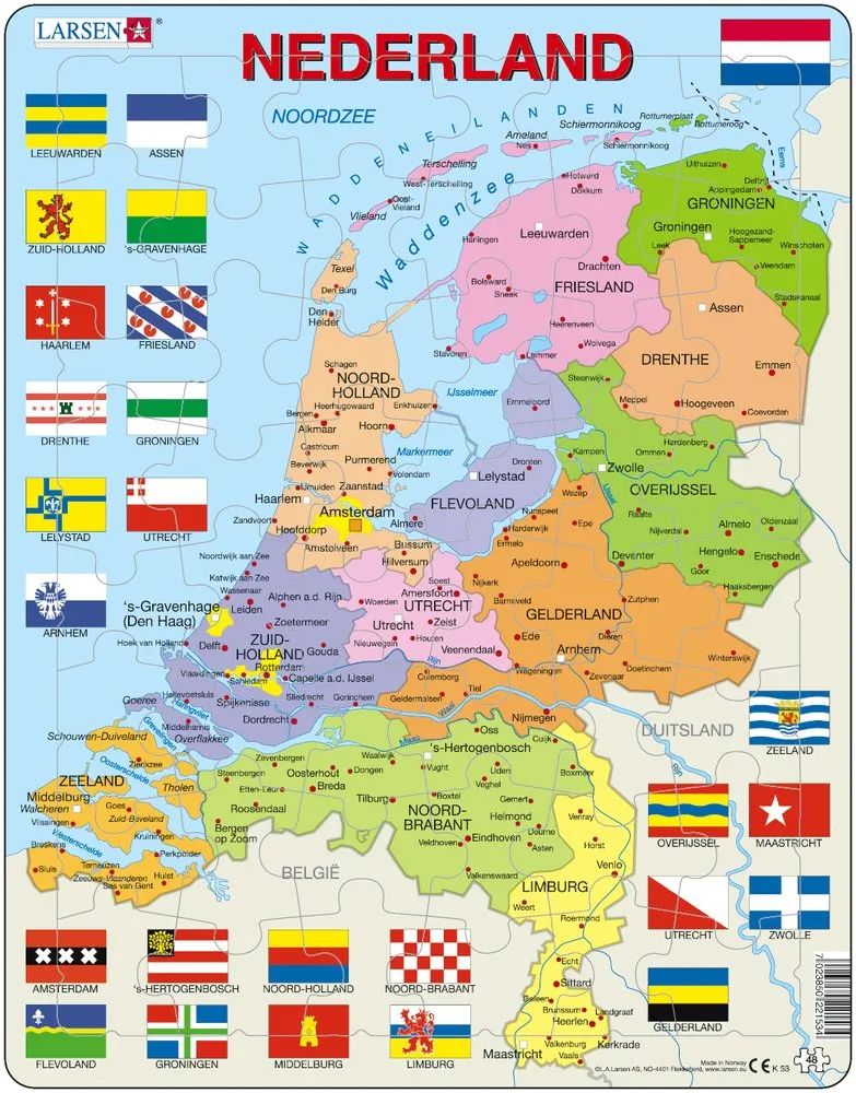 Rahmenpuzzle - Die Niederlande (auf Holländisch)