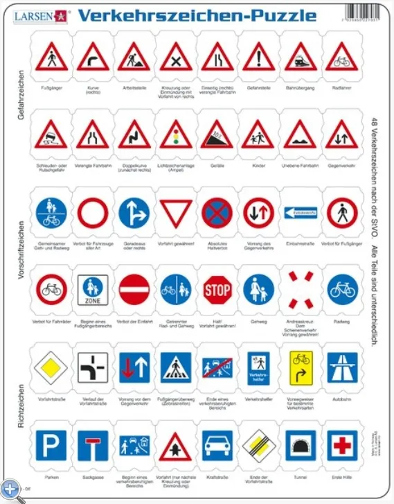Rahmenpuzzle - Verkehrszeichen