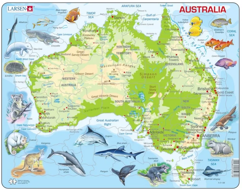 Rahmenpuzzle - Australien (auf Englisch)