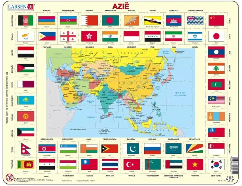 Rahmenpuzzle - Asien (auf Niederländisch)
