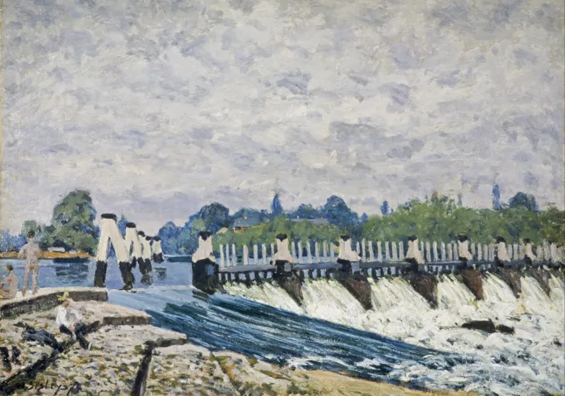 Alfred Sisley: Le  Déversoir de Molesey le Matin, 1874