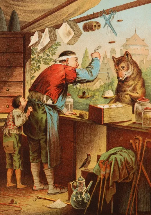 Carl Offterdinger:Der Wolf und die sieben Geißlein, XIXe Siècle