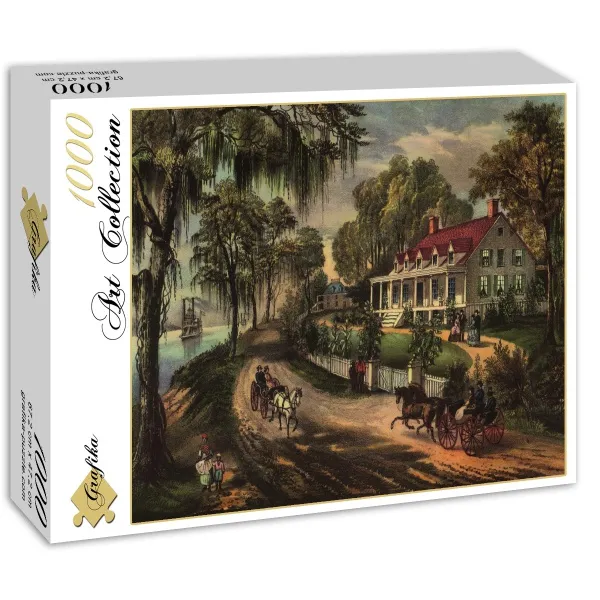 Poster Currier & Ives: A Home on the Mississippi, 1871