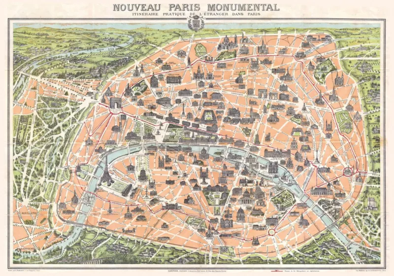Stadtplan von Paris, 1900