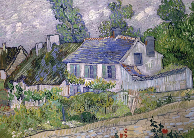 2 Puzzles - Die Kunst van Goghs: Sternennacht, 1889 - Häuser in Auvers, 1890