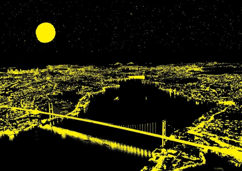 Neon Puzzle - Three Bridges, Bosporus