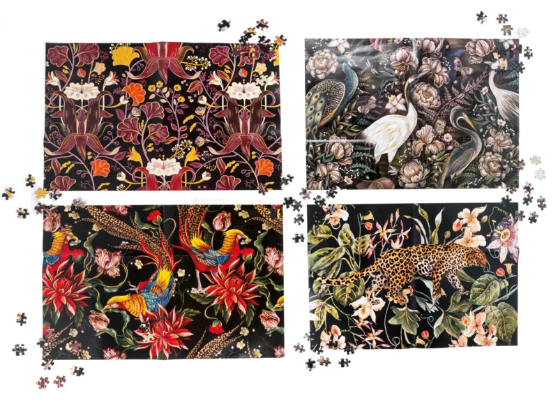 4 Puzzles - Foliertes Laub