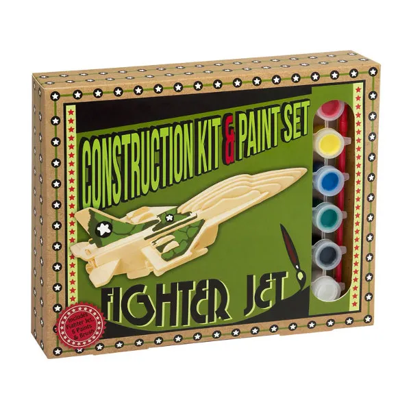 3D Puzzle aus Holz + Farben - Flugzeug