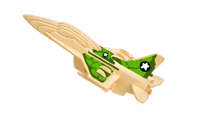 3D Puzzle aus Holz + Farben - Flugzeug