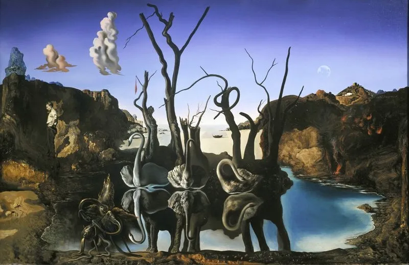 Salvador Dalí - Schwäne spiegeln Elefanten
