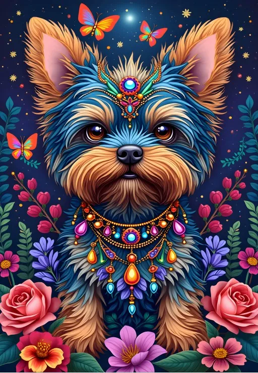 Hund im Blumenland