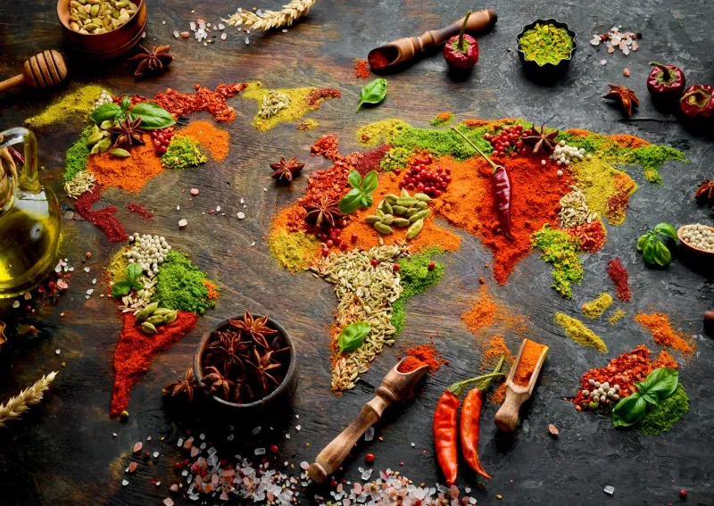 World Map in Spices