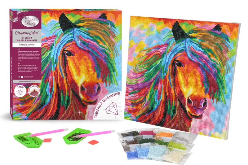 Crystal Art - Diamant-Stickerei-Kit - Windmähne