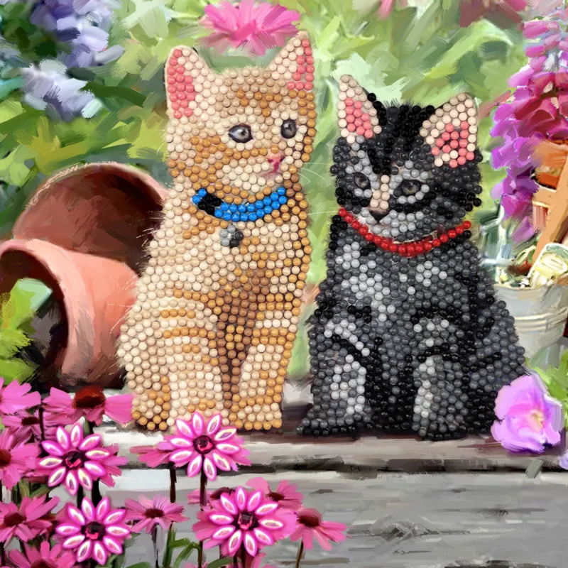 Crystal Art - Diamant-Stickerei-Kit - Kätzchen