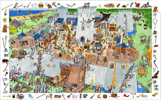 Suchpuzzle + Poster - Savine Pied: Die Burg