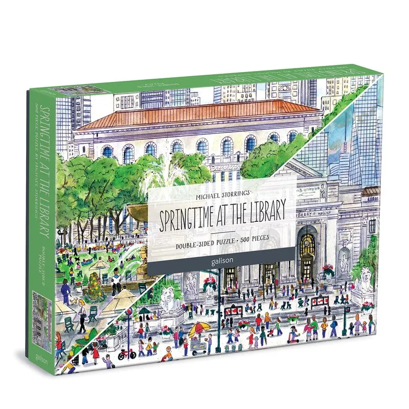 Frühling in der Bibliothek – 500-teiliges doppelseitiges Puzzle