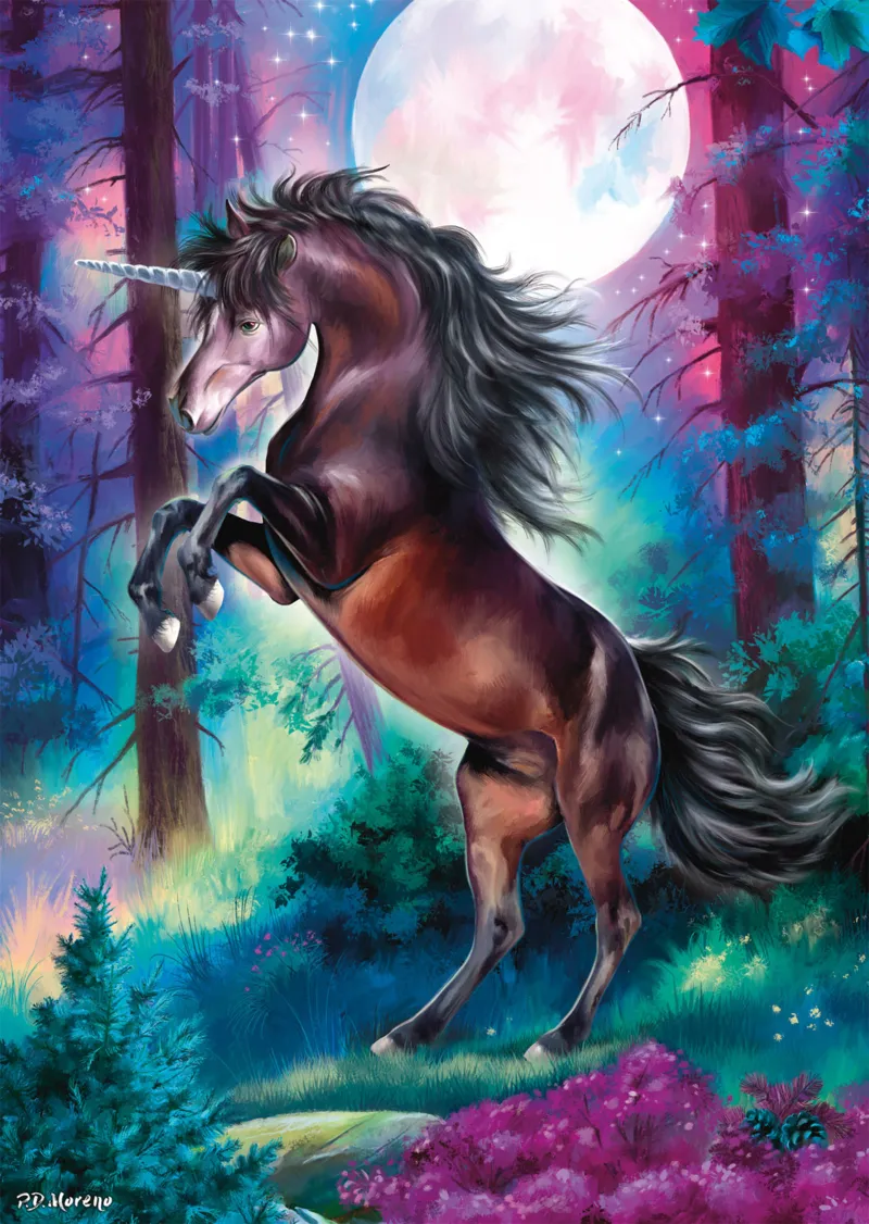 Licorne au clair de lune