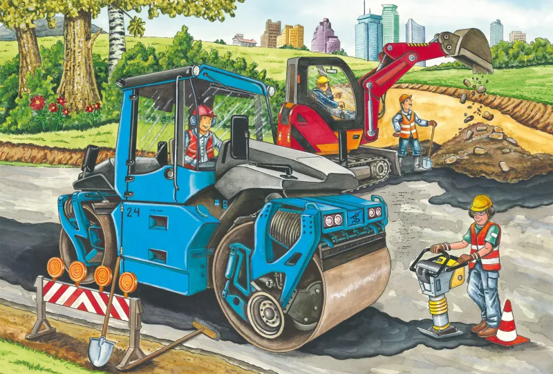 3 Puzzles - Meine Liebsten Baustellenfahrzeuge