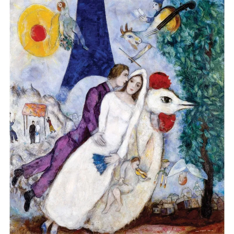 Handgeschnittenes Holzpuzzle - Chagall Marc - Die Verlobten
