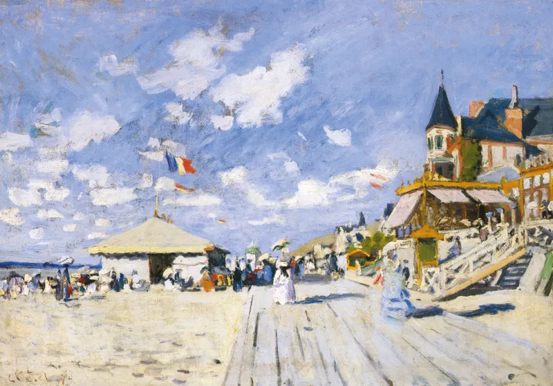 Handgeschnittenes Holzpuzzle - Sur Les Planches De Trouville, Claude Monet