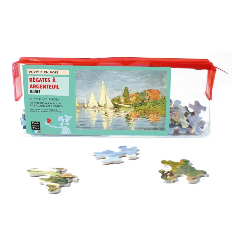 Handgeschnittenes Holzpuzzle - Claude Monet : Regatta At Argenteuil