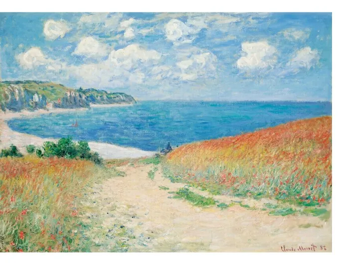 Handgeschnittenes Holzpuzzle - Claude Monet - Chemin Dans Les Blés, 1882