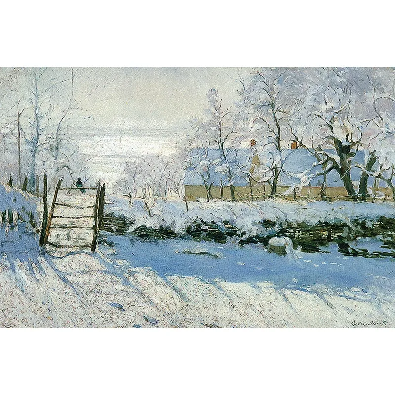 Handgeschnittenes Holzpuzzle - La Pie, Claude Monet