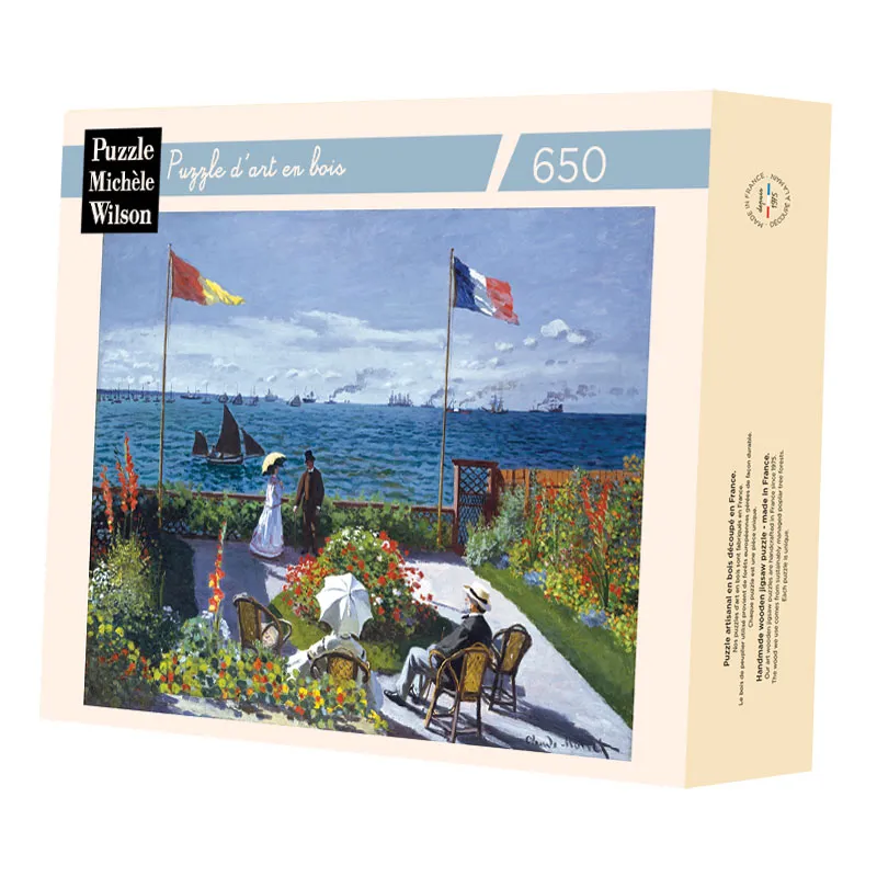Handgeschnittenes Holzpuzzle - Terrasse À Sainte Adresse, Claude Monet