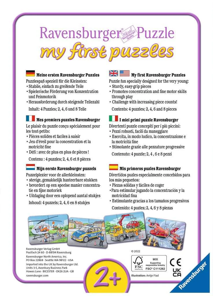 Rahmenpuzzle - 4 Puzzles - Meine Einsatzfahrzeuge