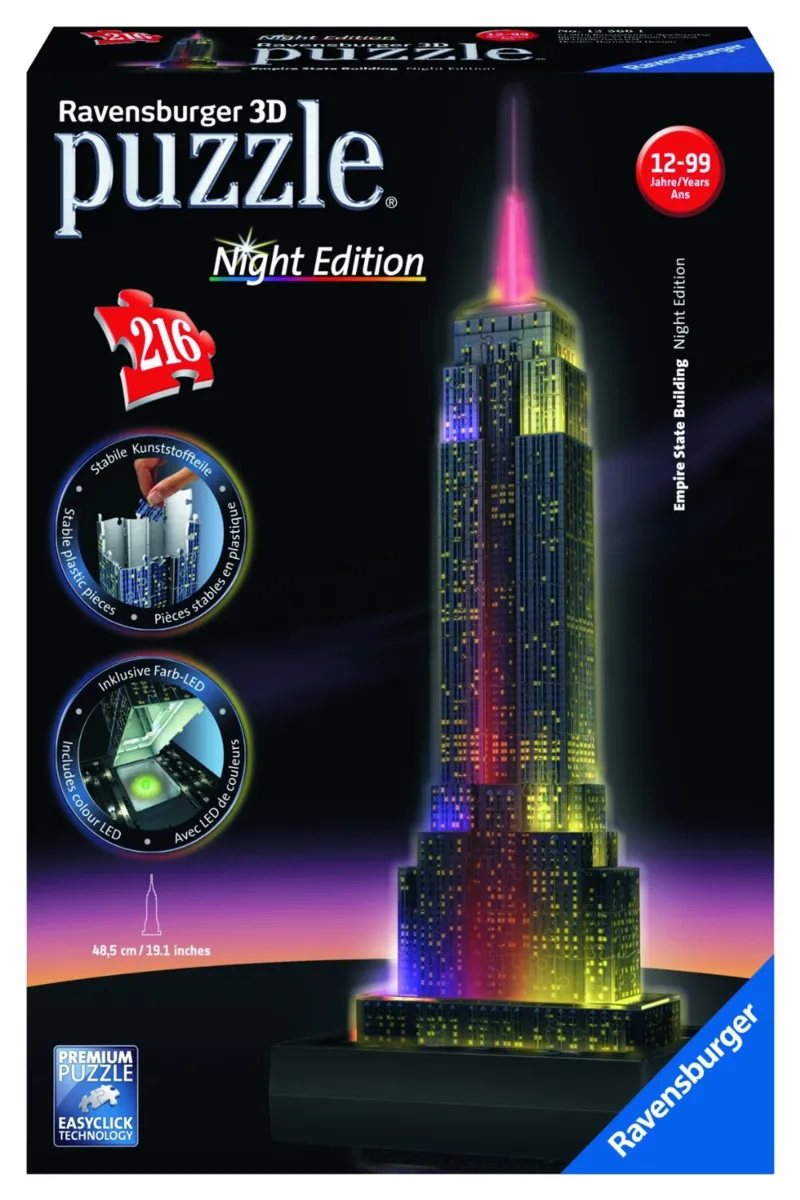 3D Puzzle mit LED - Empire State Building bei Nacht - Night Edition