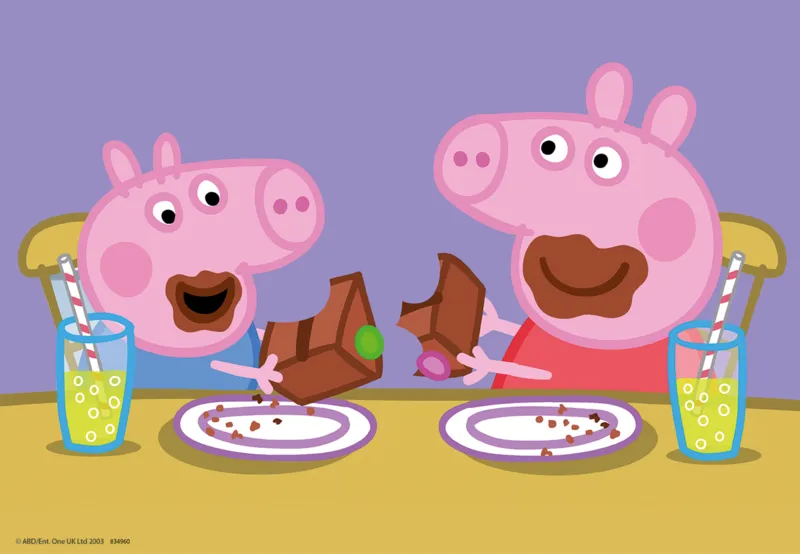 2 Puzzles - Peppa Pig Glückliches Familienleben