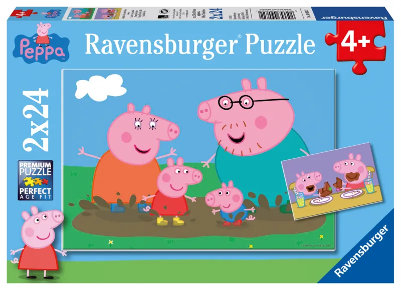 2 Puzzles - Peppa Pig Glückliches Familienleben