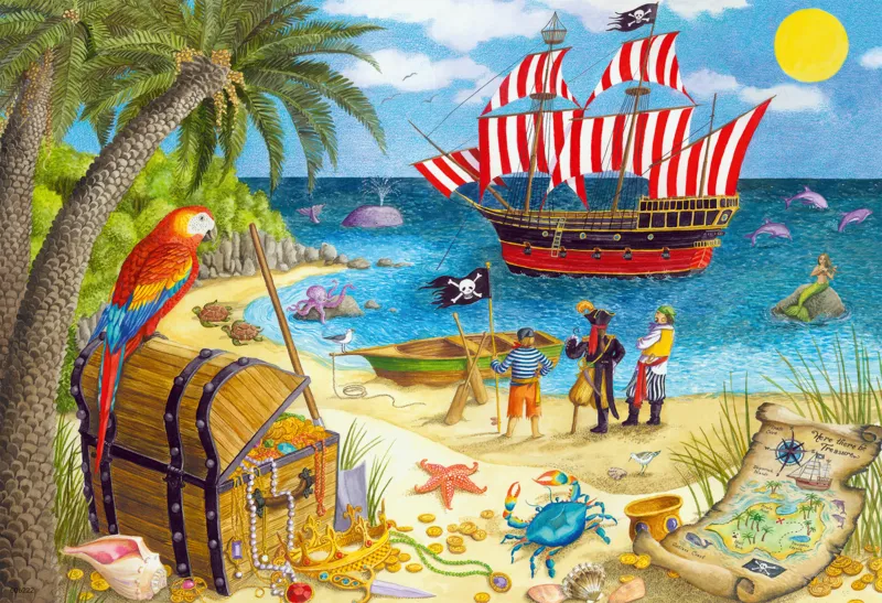 2 Puzzles - Piraten und Meerjungfrauen