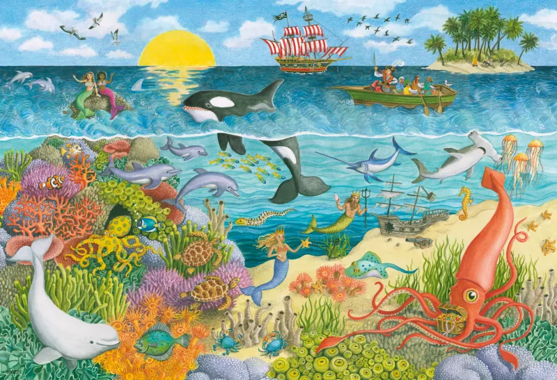 2 Puzzles - Piraten und Meerjungfrauen
