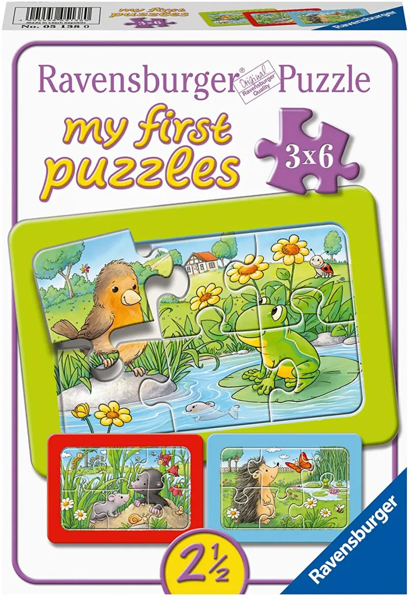 Rahmenpuzzle - Kleine Gartentiere (3x6 Teile)