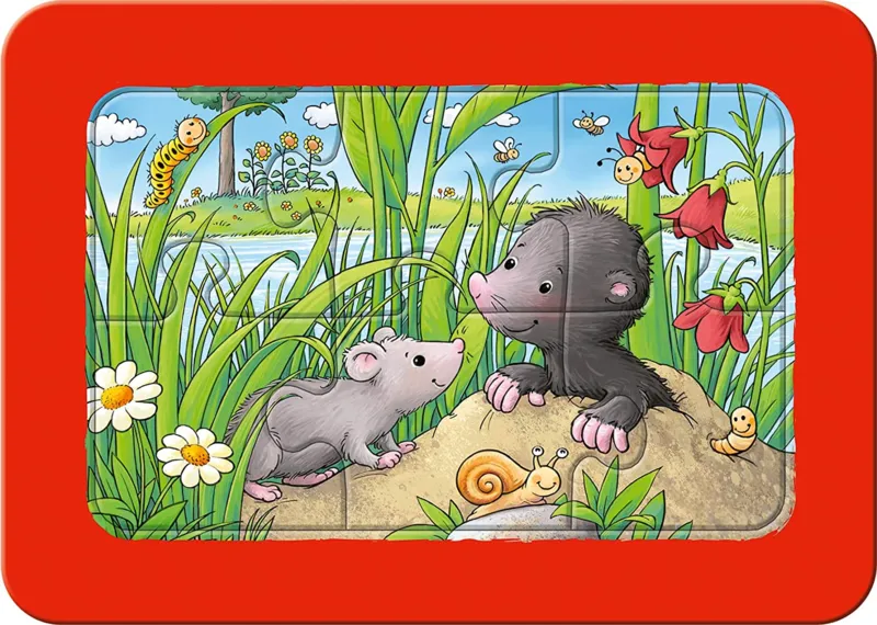 Rahmenpuzzle - Kleine Gartentiere (3x6 Teile)