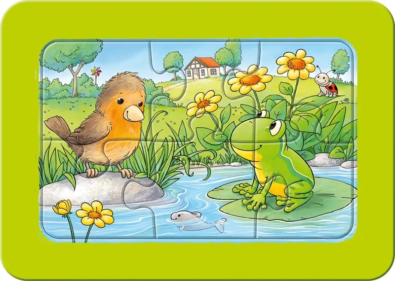 Rahmenpuzzle - Kleine Gartentiere (3x6 Teile)