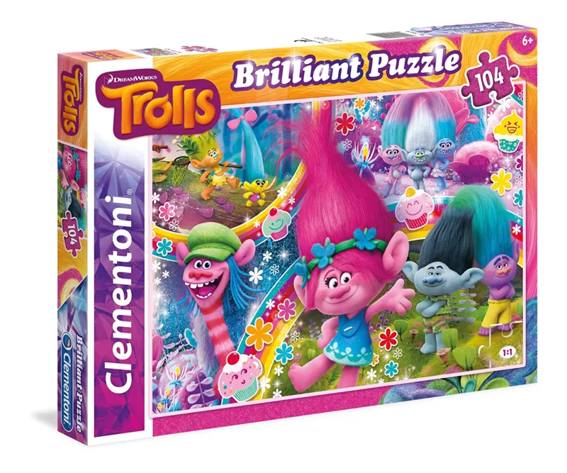 Puzzle mit Glitzer-Effekt - Trolls