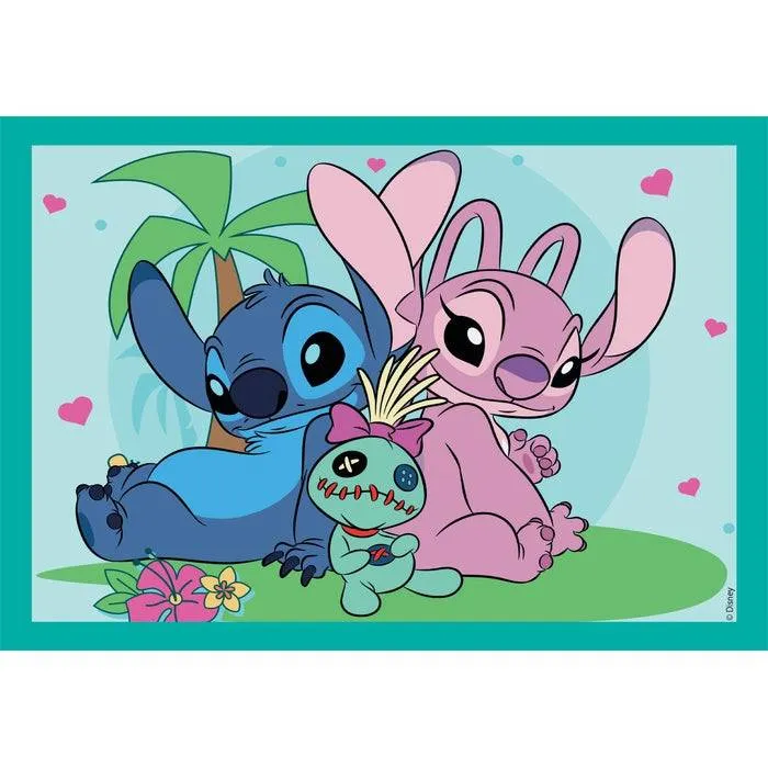 Puzzle 4 in 1 - Stitch und seine Freunde