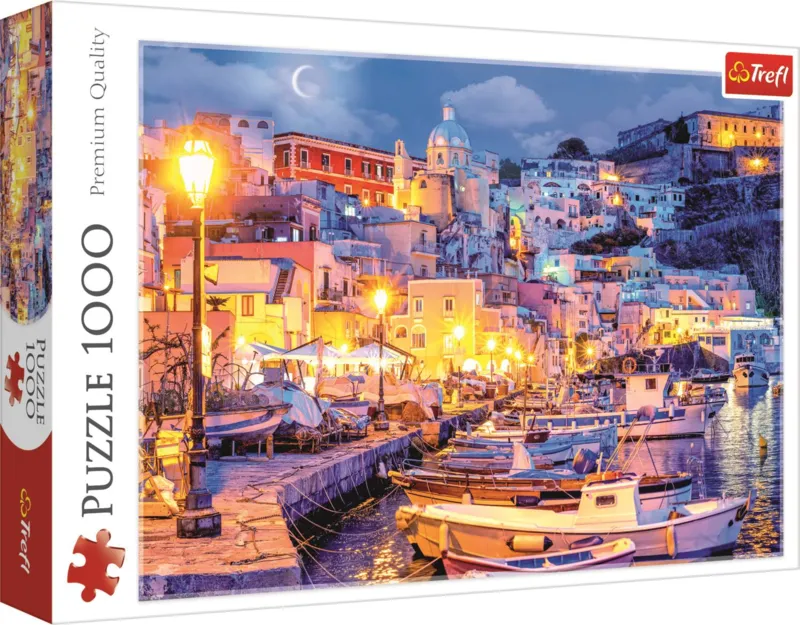 Insel Procida Bei Nacht. Italien