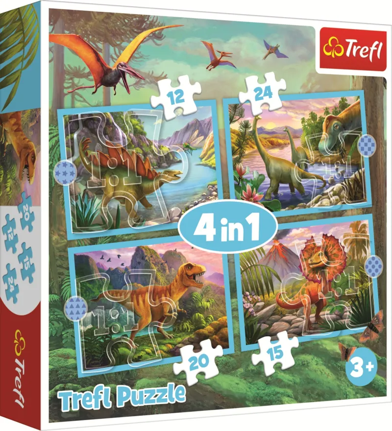 4 Puzzles - Einzigartige Dinosaurier